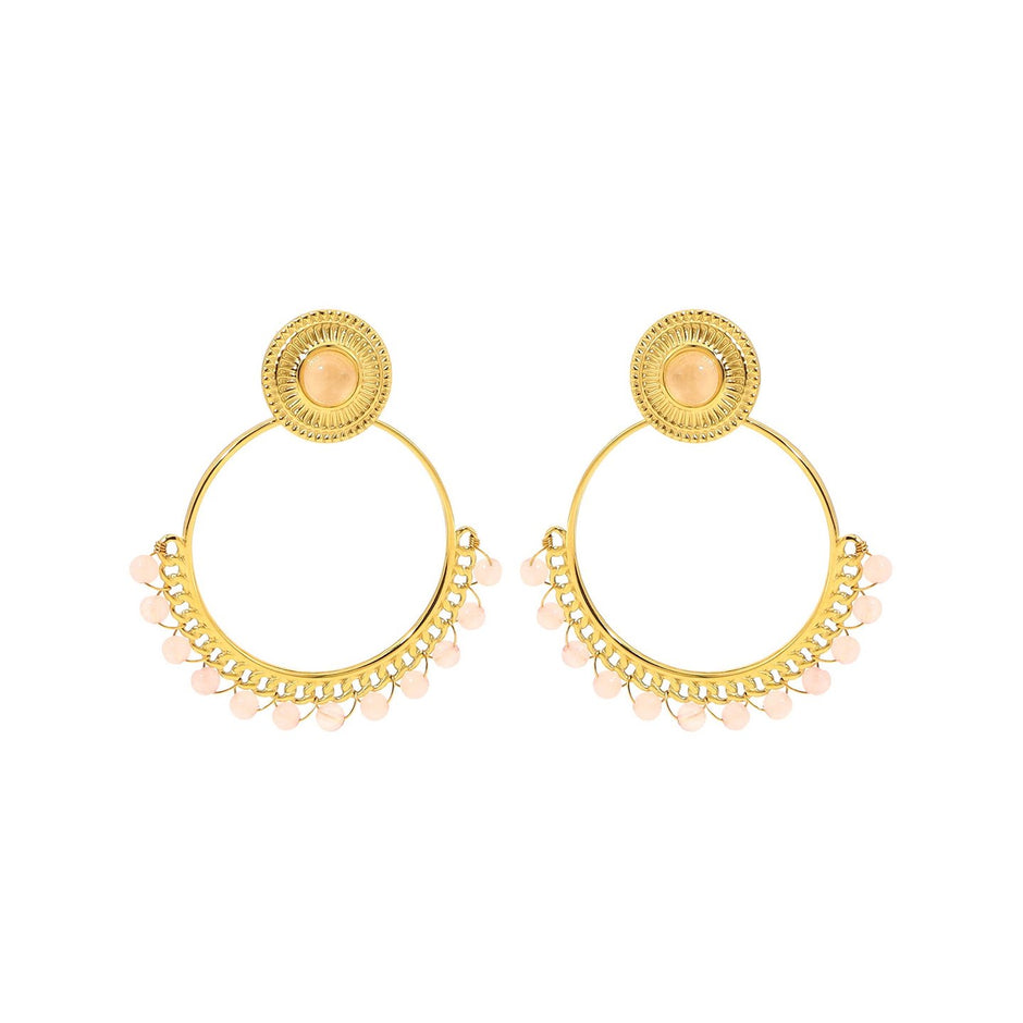 Boucles d'oreilles Esmée en acier pierres