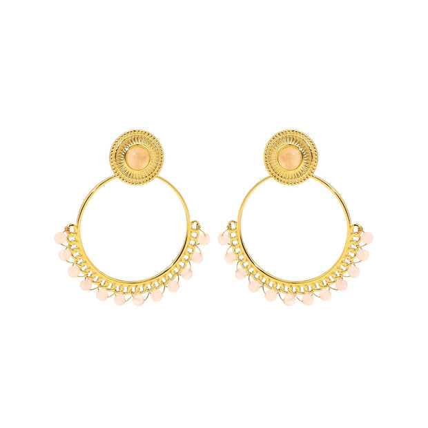 Boucles d'oreilles Esmée en acier pierres