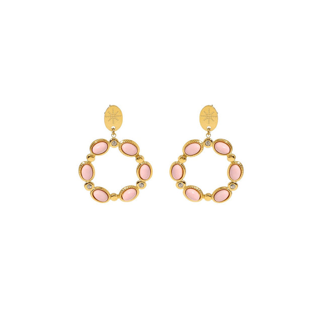 Boucles d'oreilles Esmée en acier pierre ovale
