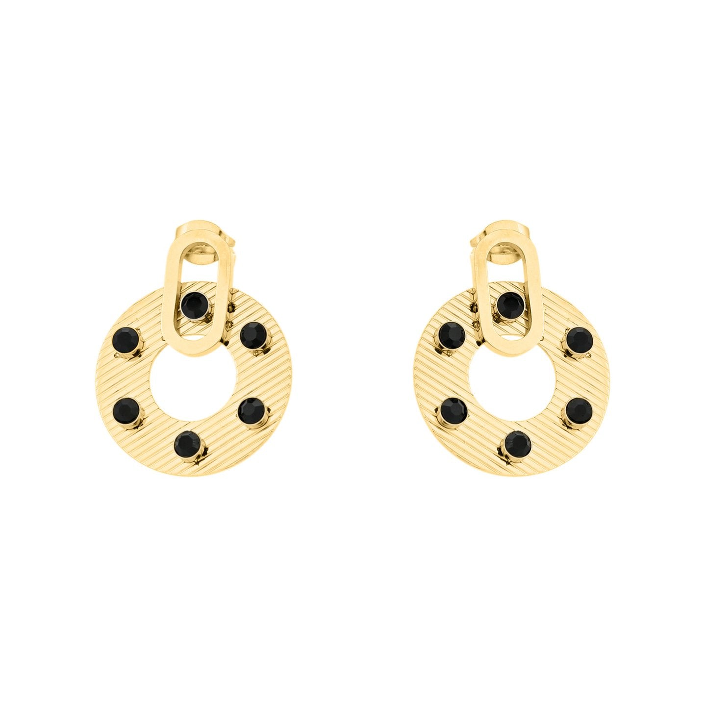 Boucles d'oreilles Esmée en acier rond noir