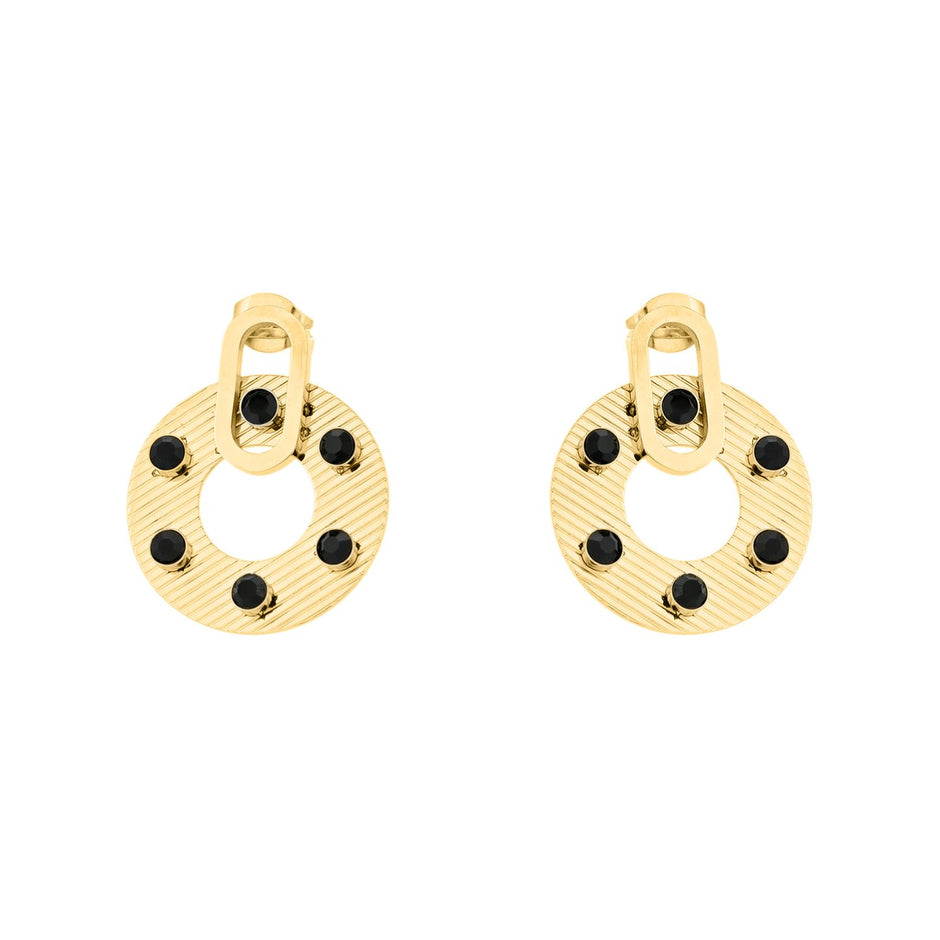 Boucles d'oreilles Esmée en acier rond noir
