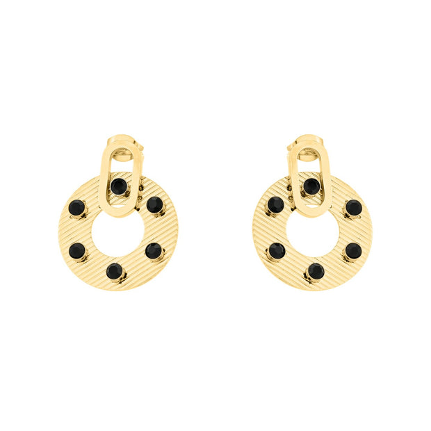 Boucles d'oreilles Esmée en acier rond noir