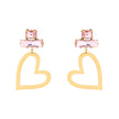 Boucles d'oreilles Esmée en acier et coeur