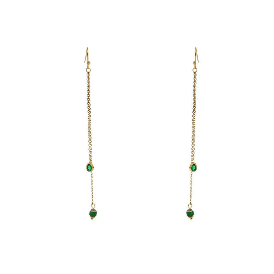 Boucles d'oreilles Alba en acier pierre suspendu