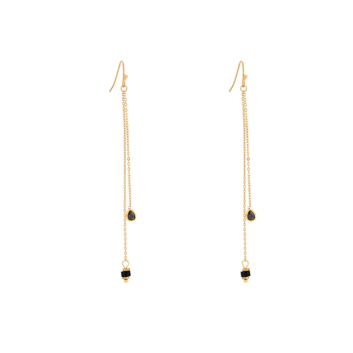 Boucles d'oreilles Alba en acier pierre suspendu