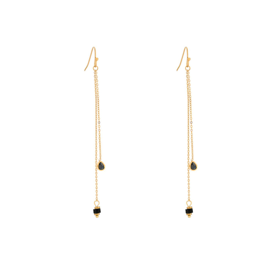 Boucles d'oreilles Alba en acier pierre suspendu