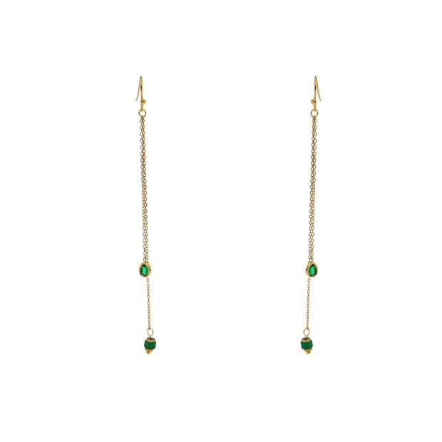 Boucles d'oreilles Alba en acier pierre suspendu