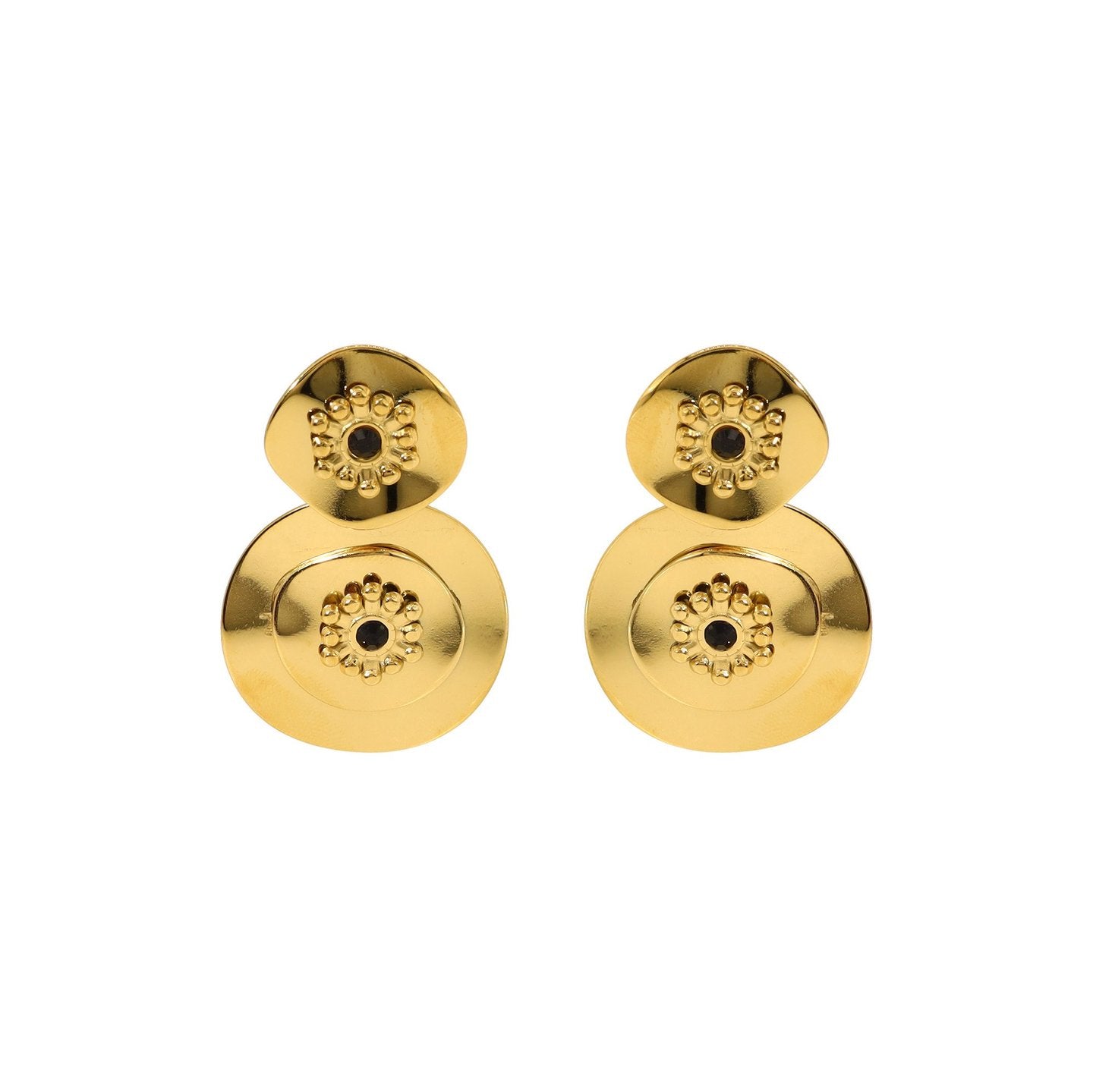 Boucles d'oreilles Esmée en acier texture fleur