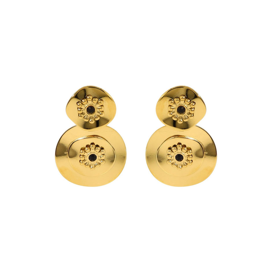 Boucles d'oreilles Esmée en acier texture fleur