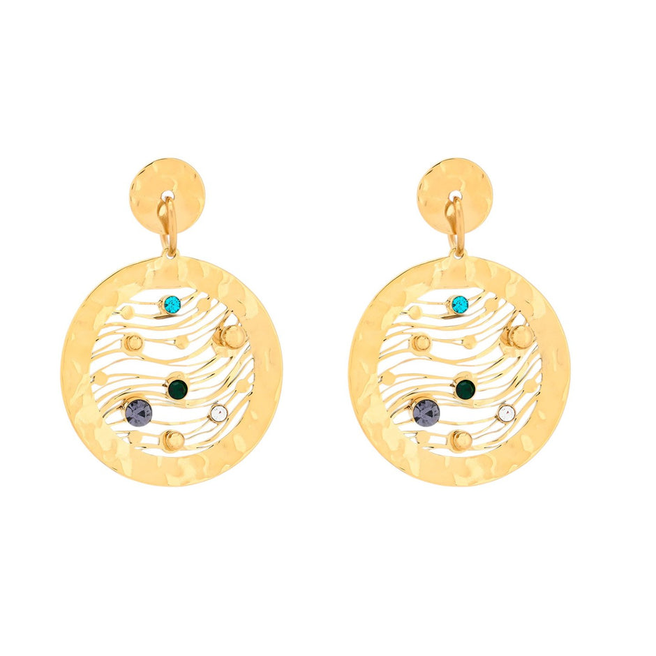 Boucles d'oreilles Esmée en acier rond coloré