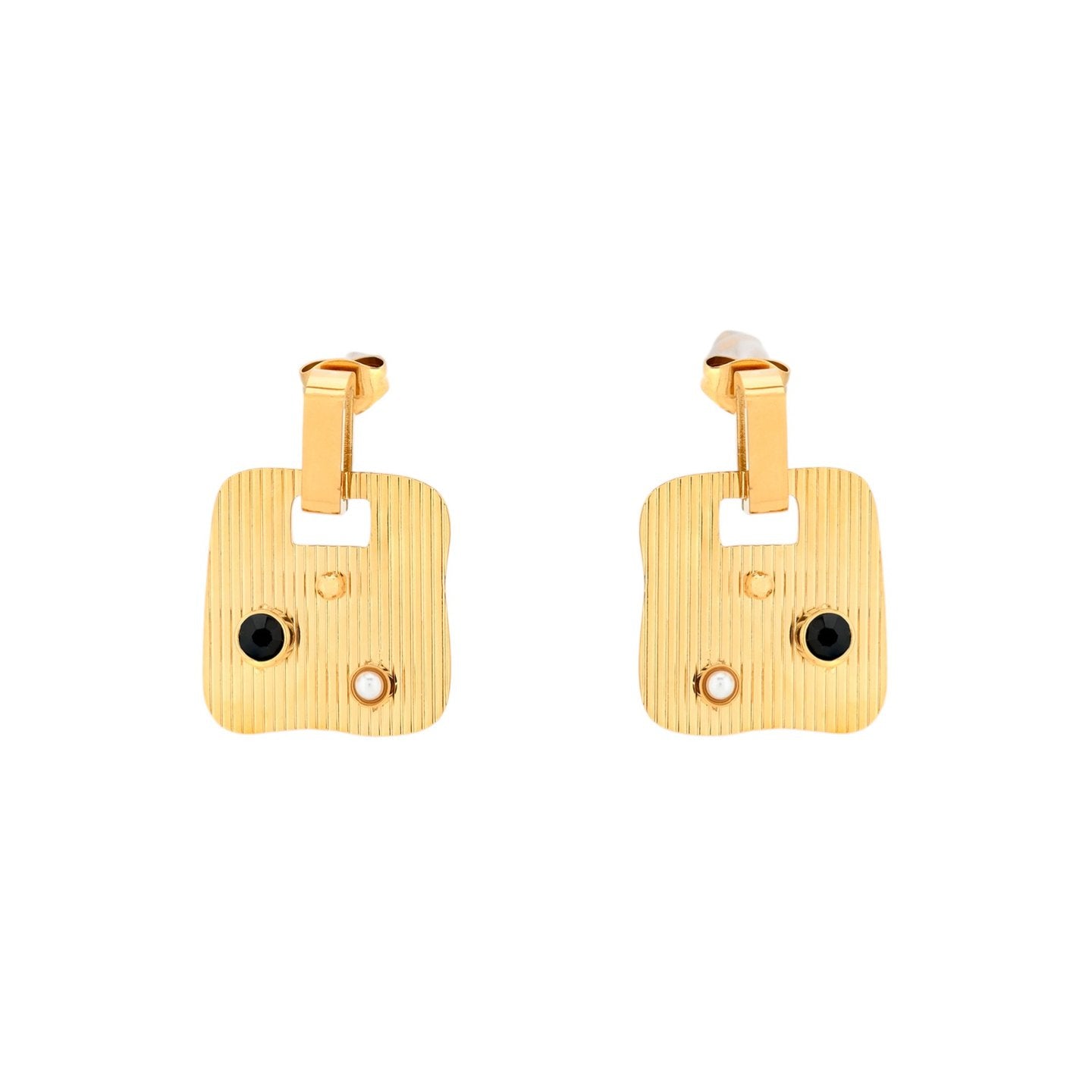 Boucles d'oreilles Esmée en acier carré transparents