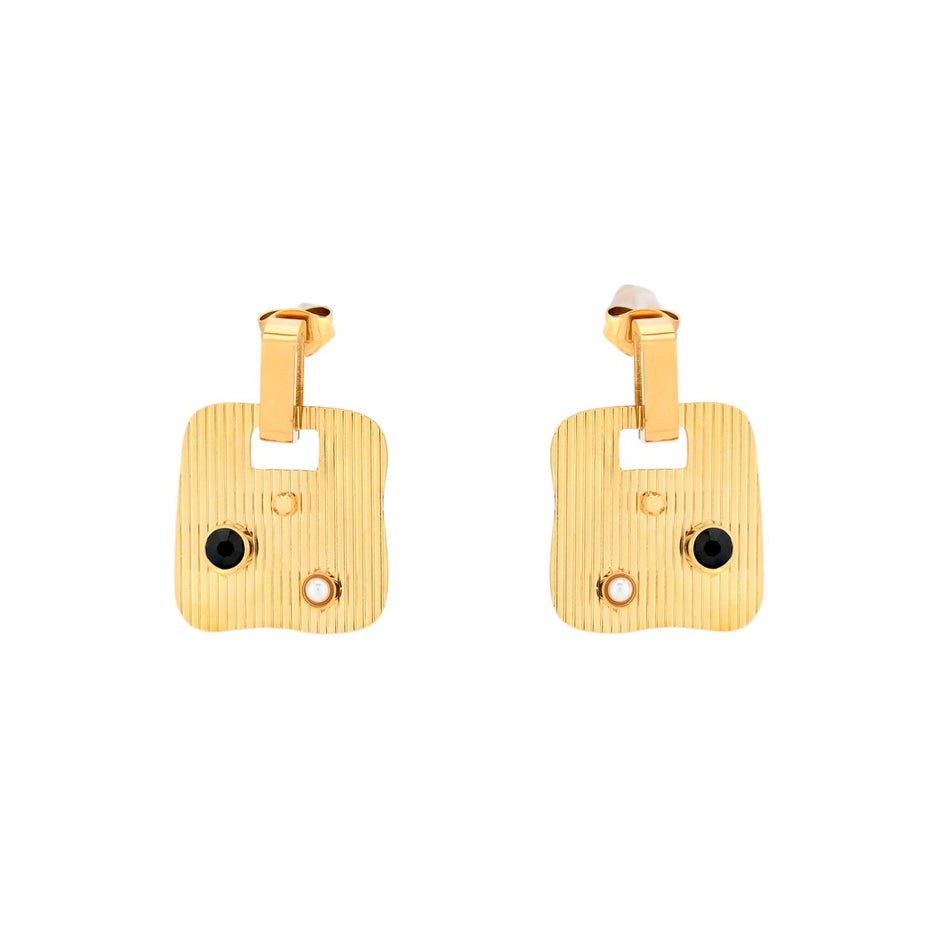 Boucles d'oreilles Esmée en acier carré transparents