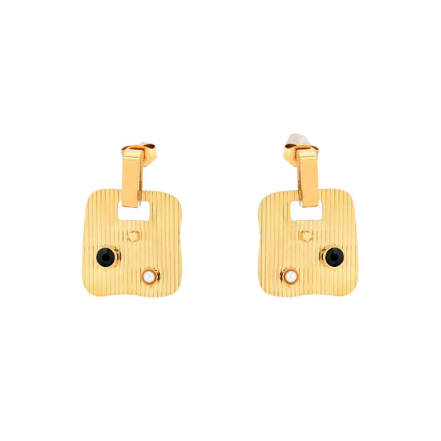 Boucles d'oreilles Esmée en acier carré transparents