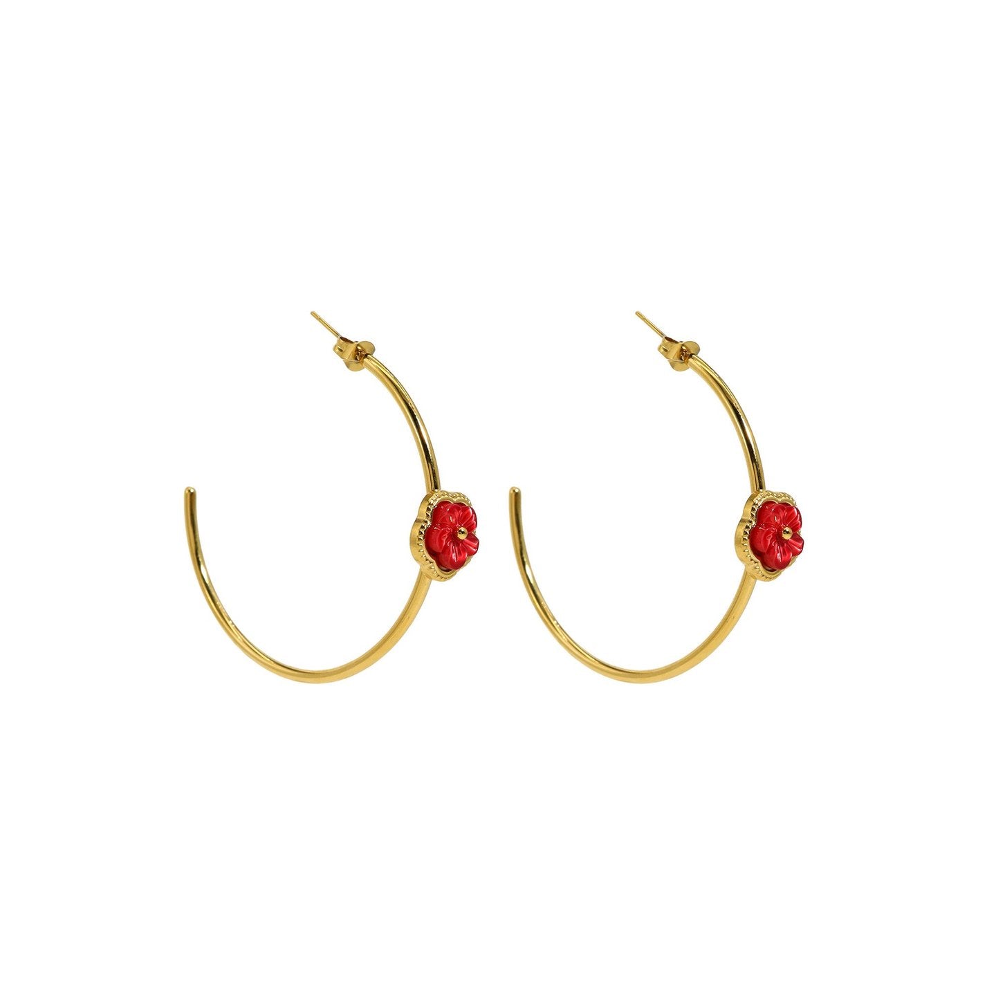 Anneaux Esmée en acier fin fleur