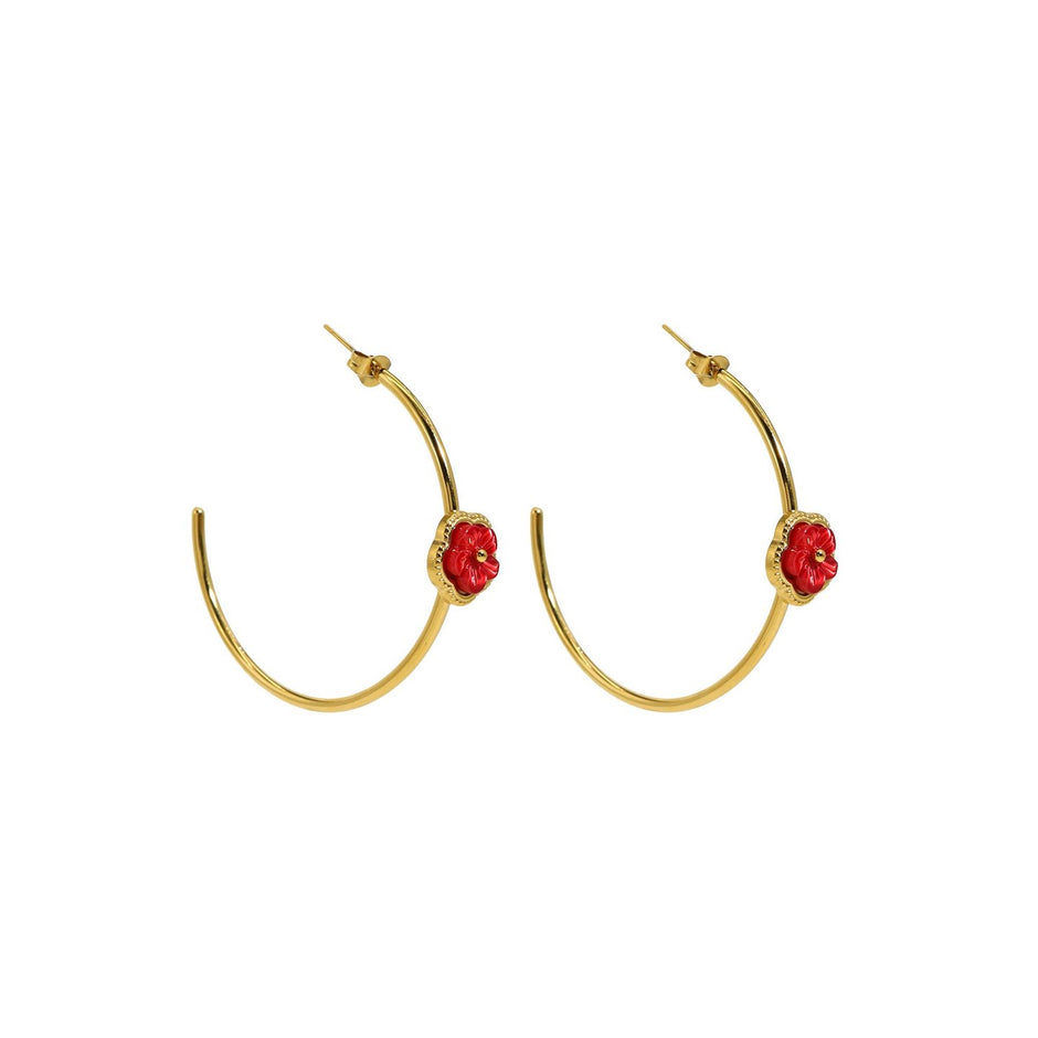 Anneaux Esmée en acier fin fleur