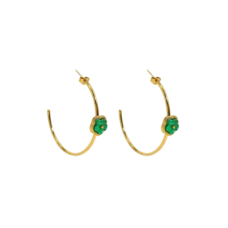 Anneaux Esmée en acier fin fleur