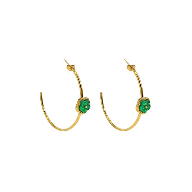 Anneaux Esmée en acier fin fleur