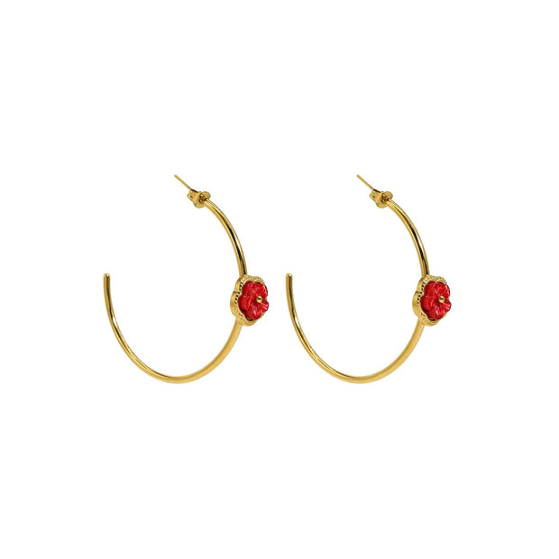 Anneaux Esmée en acier fin fleur