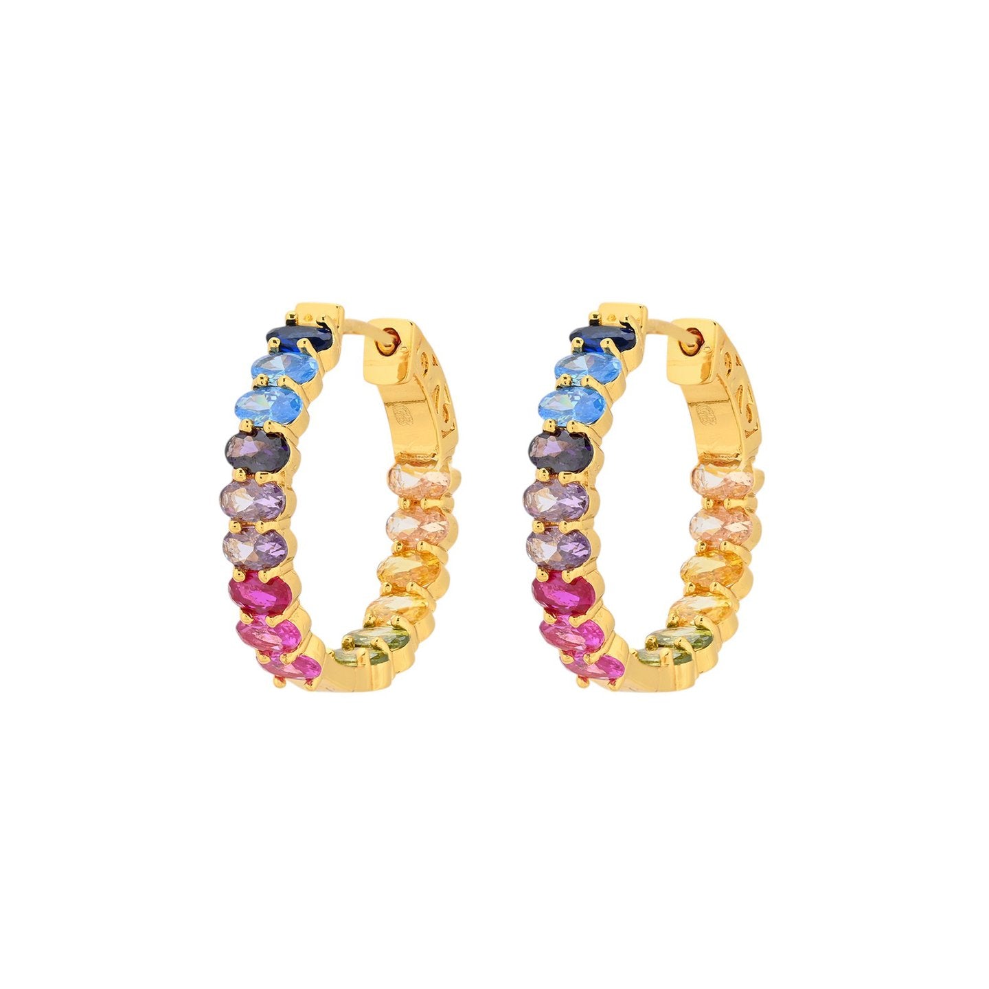 Anneaux semi précieuse avec pierres colorées Luna