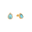 Boucles d'oreilles S925 ovale bleu