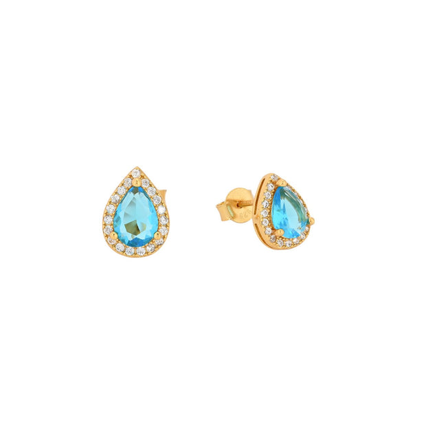 Boucles d'oreilles S925 ovale bleu