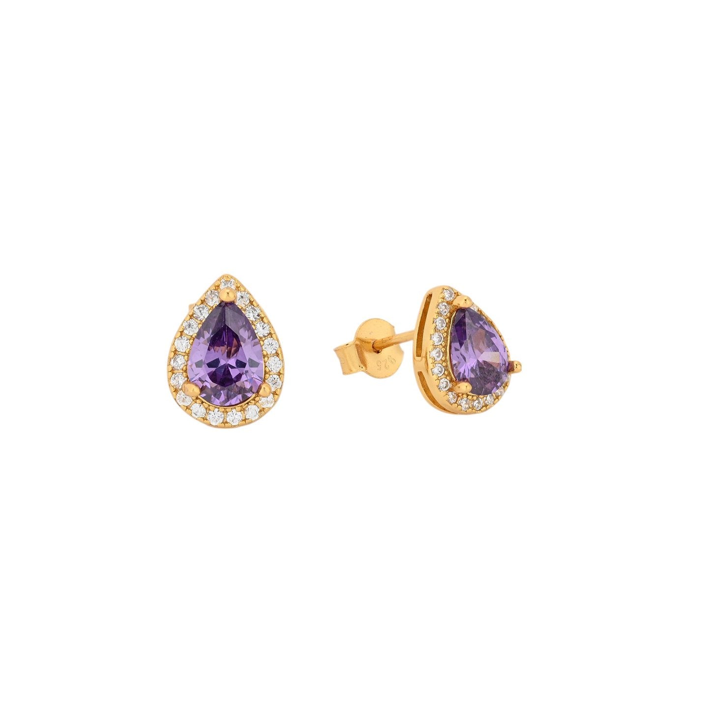 Boucles d'oreilles S925 ovale lila