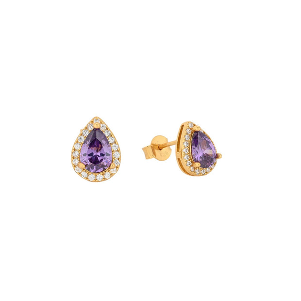 Boucles d'oreilles S925 ovale lila