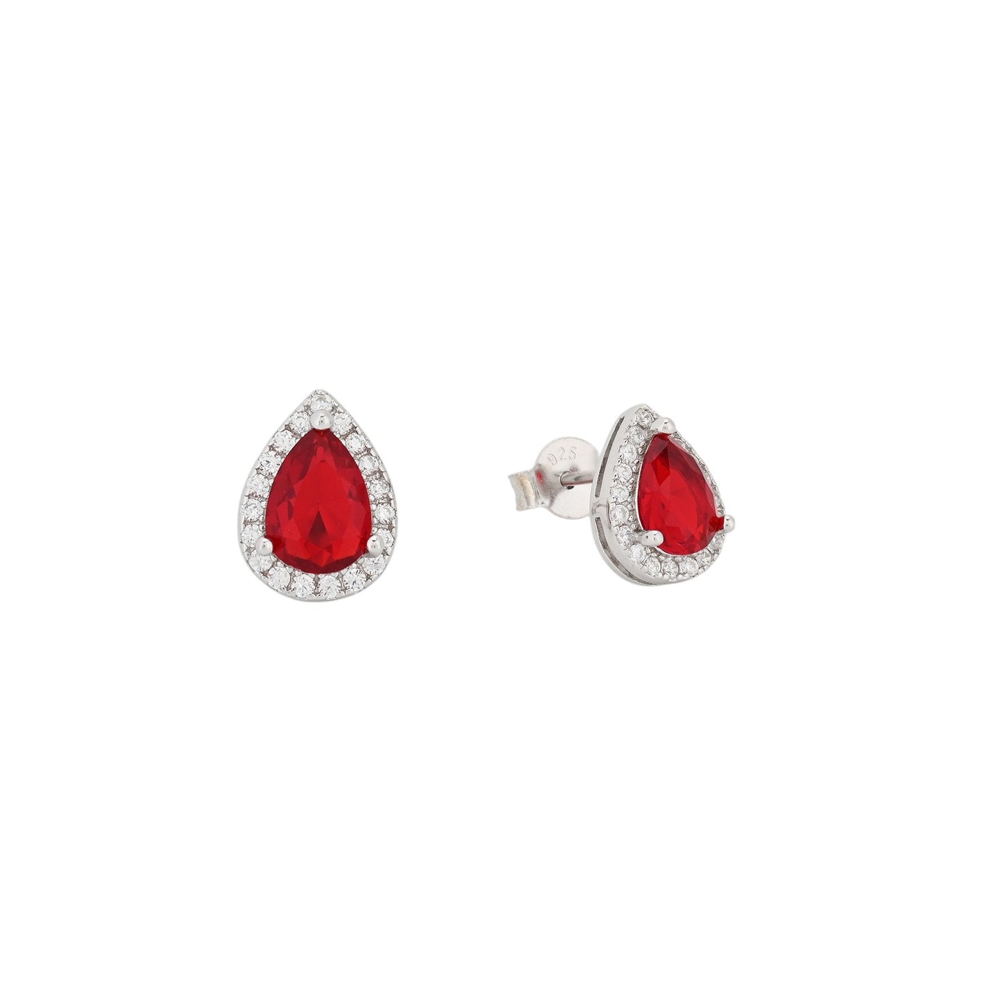 Boucles d'oreilles S925 ovale rouge