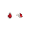 Boucles d'oreilles S925 ovale rouge