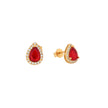 Boucles d'oreilles S925 ovale rouge