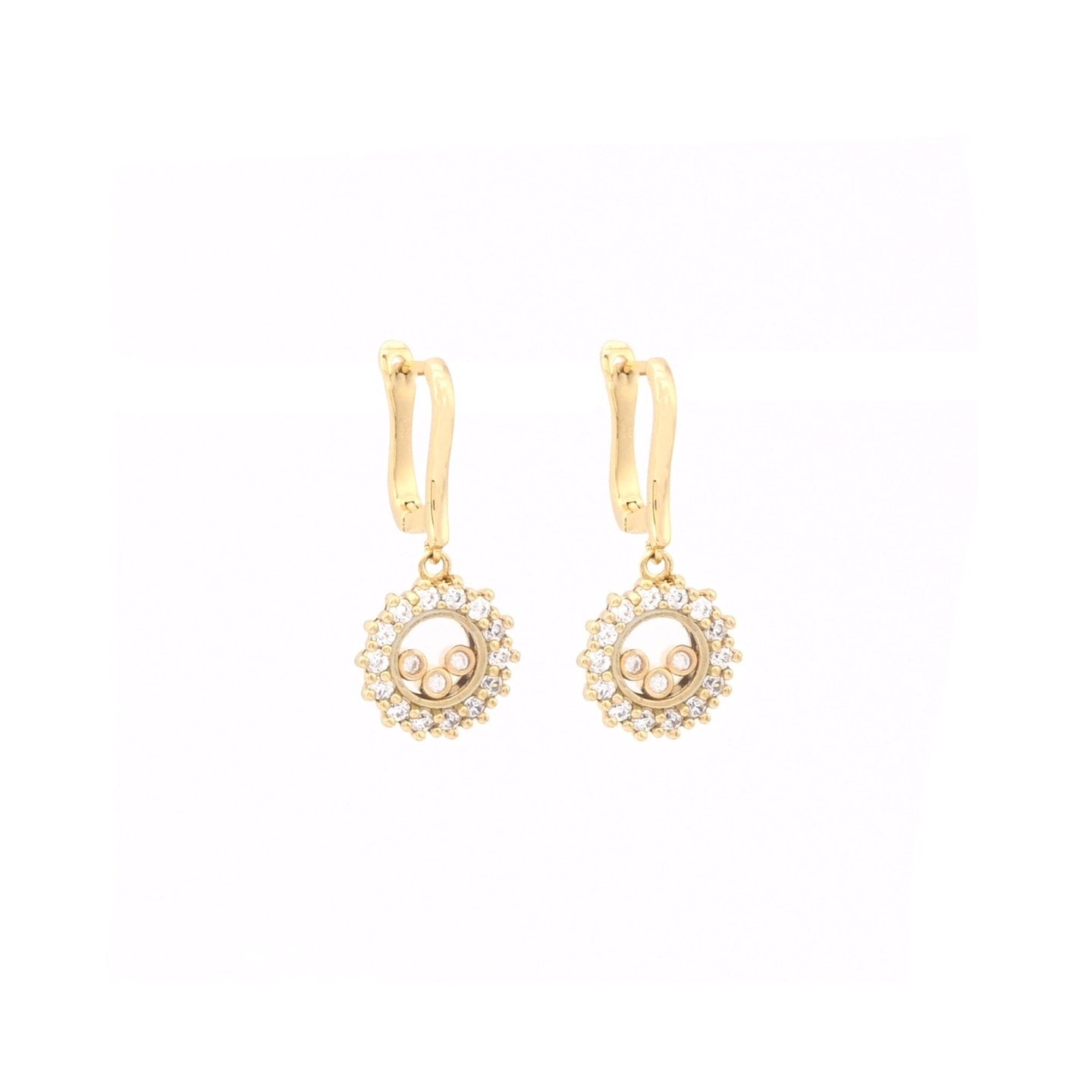 Boucles d'oreilles semi précieuses rond irrégulier Luna