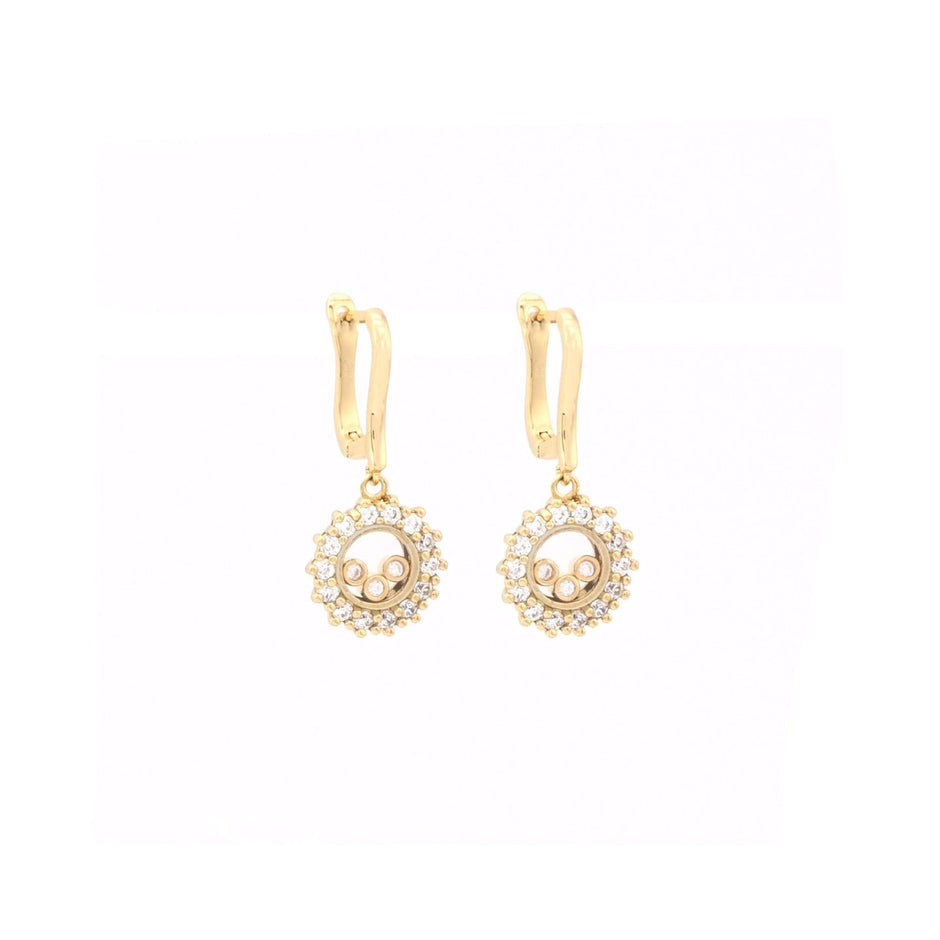 Boucles d'oreilles semi précieuses rond irrégulier Luna