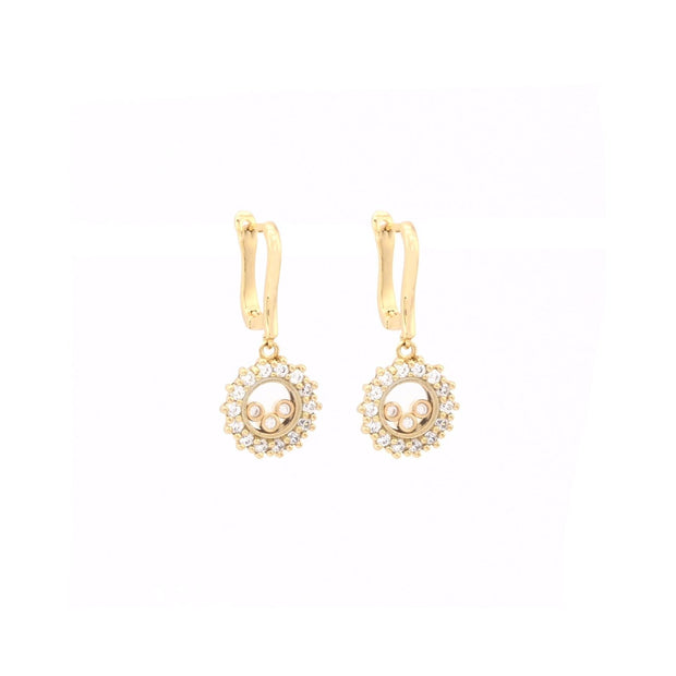 Boucles d'oreilles semi précieuses rond irrégulier Luna