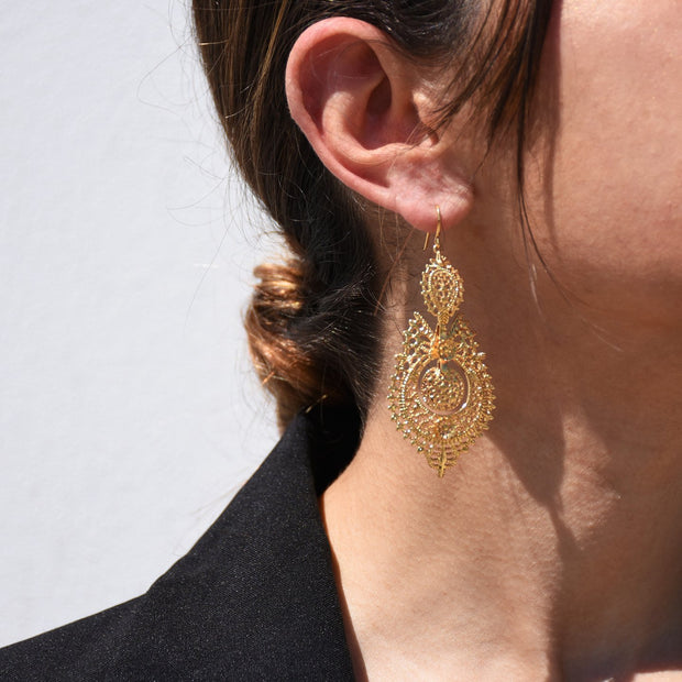 Boucles d'oreilles Aria semi précieuse rainha