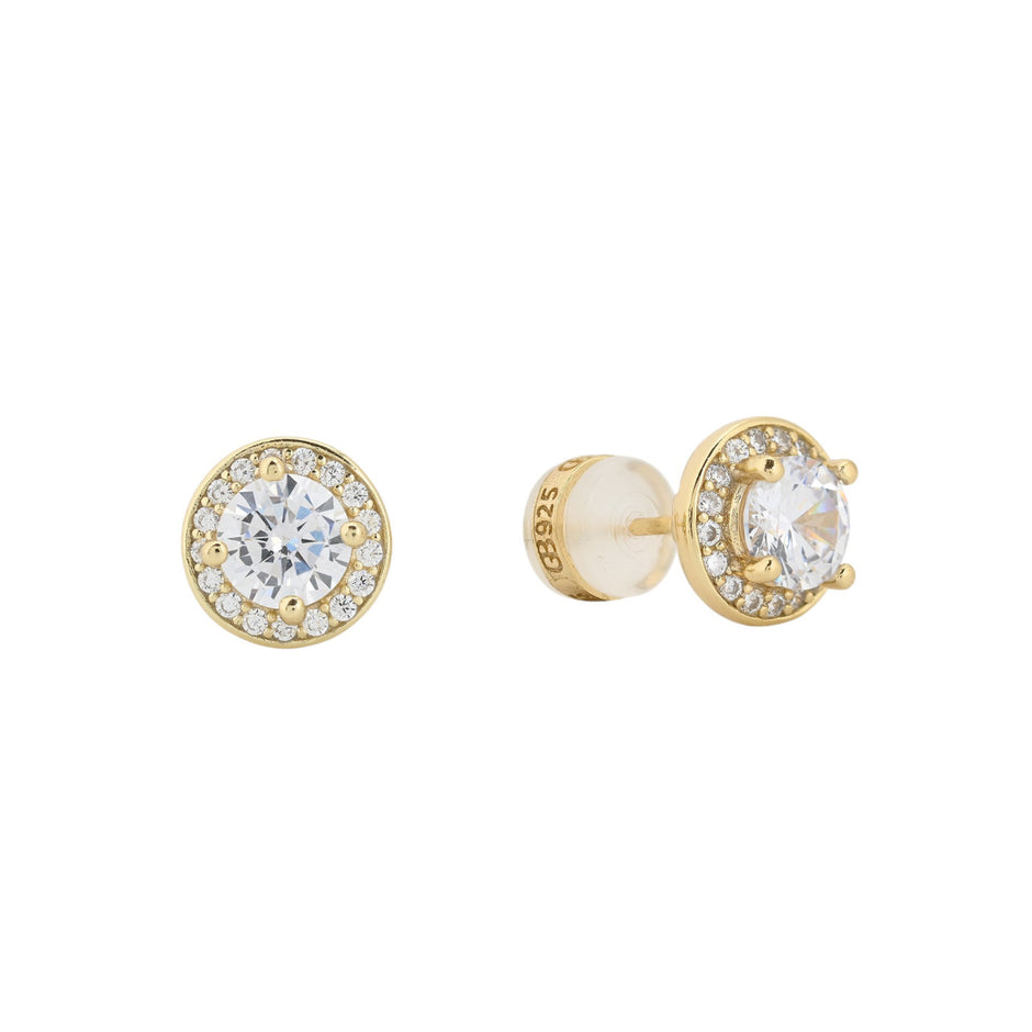 Boucles d'oreilles Luxury rondes avec zirconias