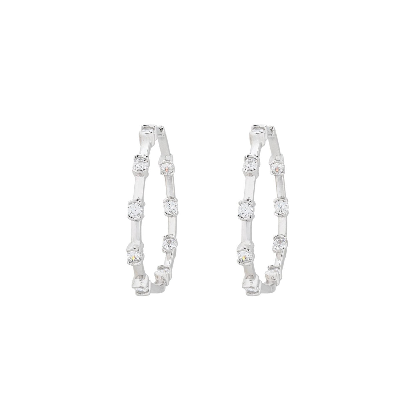 Boucles d'oreilles Luna fines avec brillants