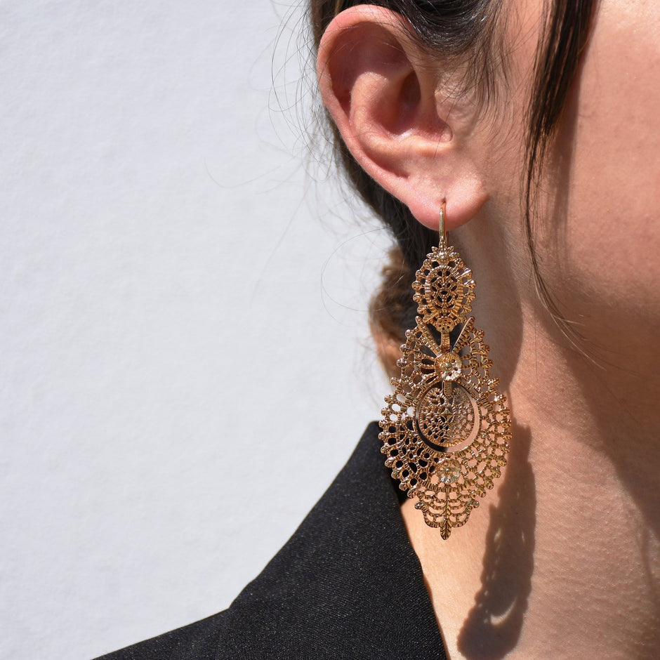 Boucles d'oreilles Aria semi précieuse rainha