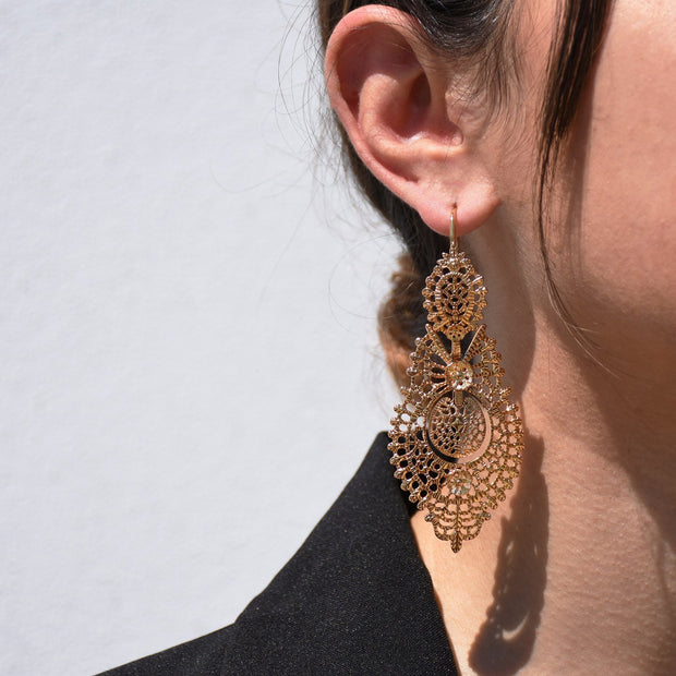Boucles d'oreilles Aria semi précieuse rainha