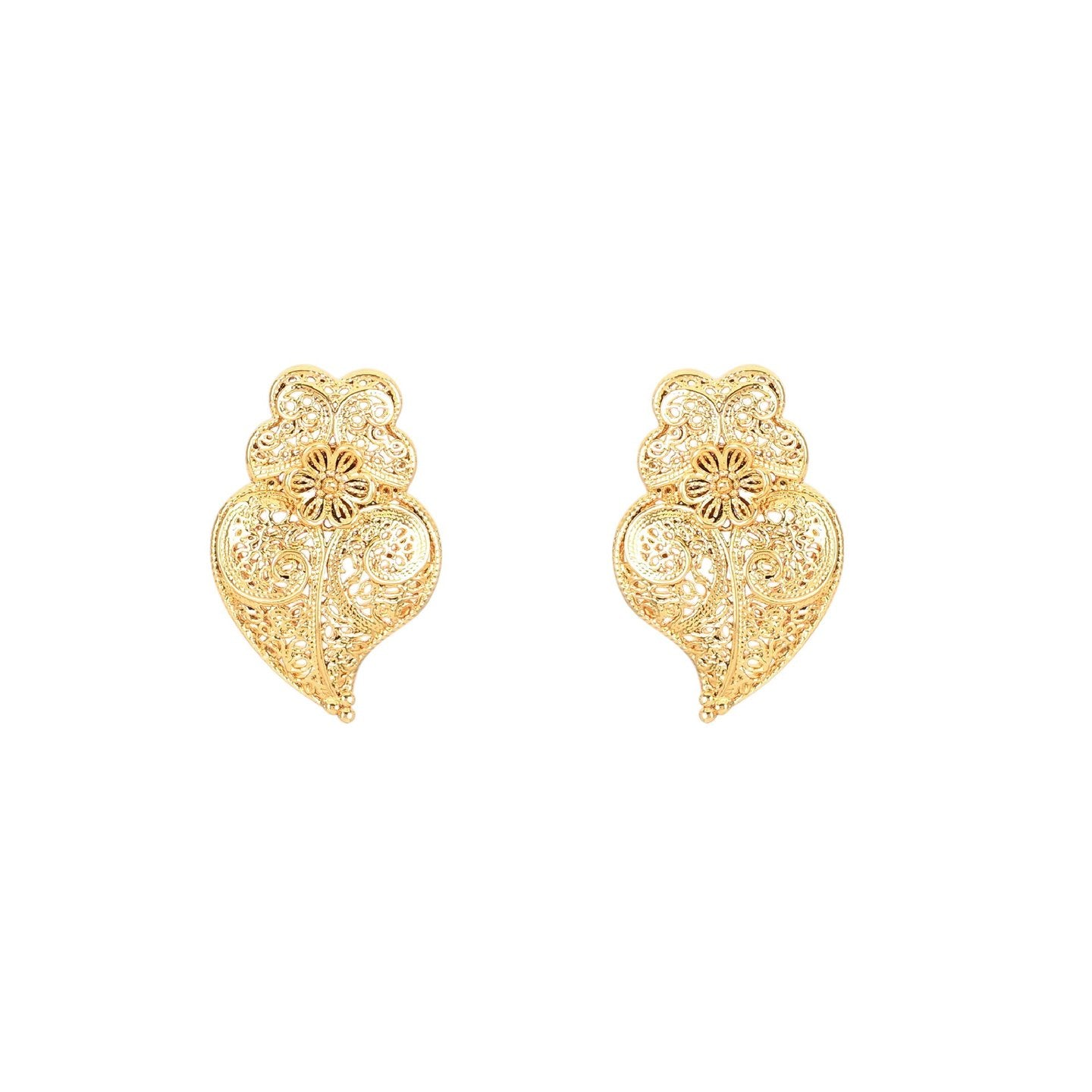 Boucles d’oreilles Aria semi précieuse traditionnelle coração de viana