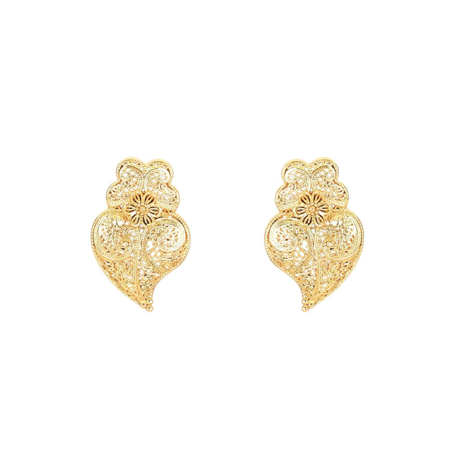 Boucles d’oreilles Aria semi précieuse traditionnelle coração de viana