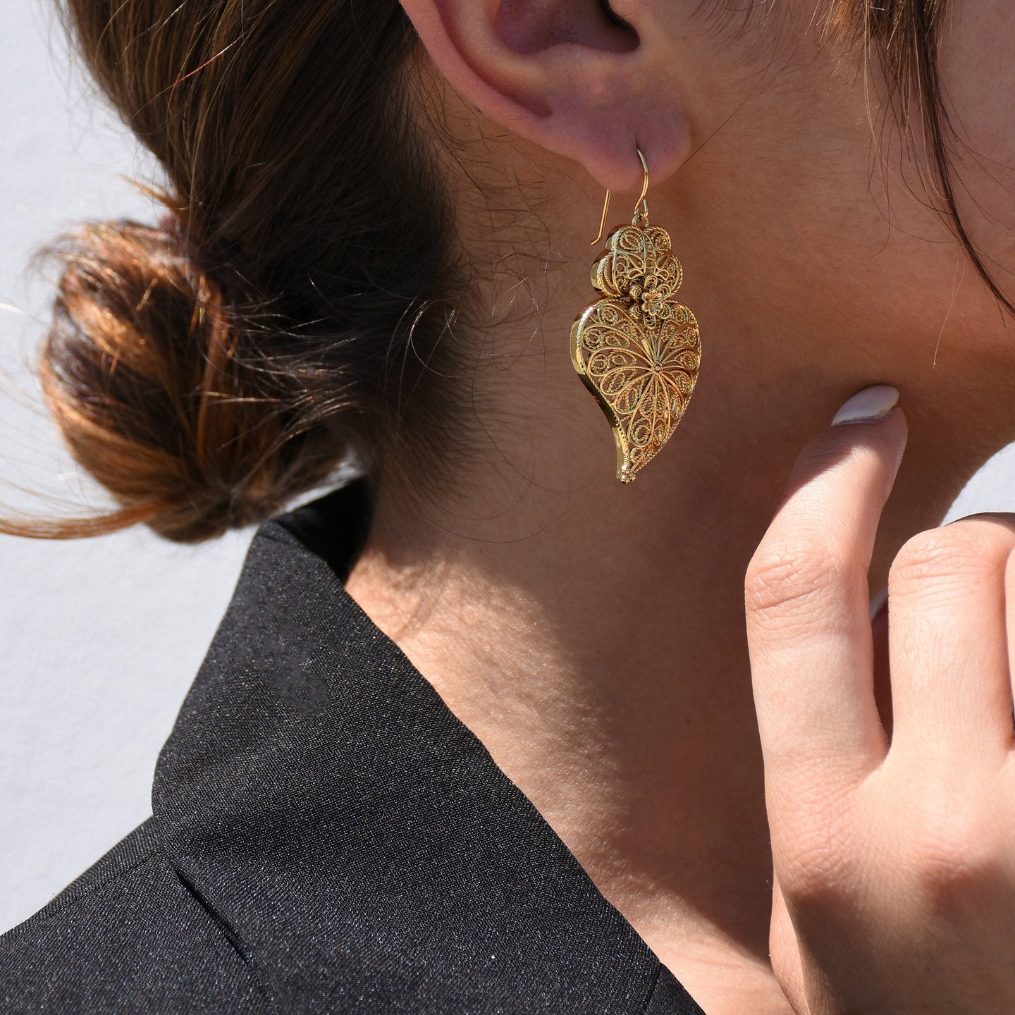 Boucles d’oreilles Aria semi précieuse coração de viana tournesol