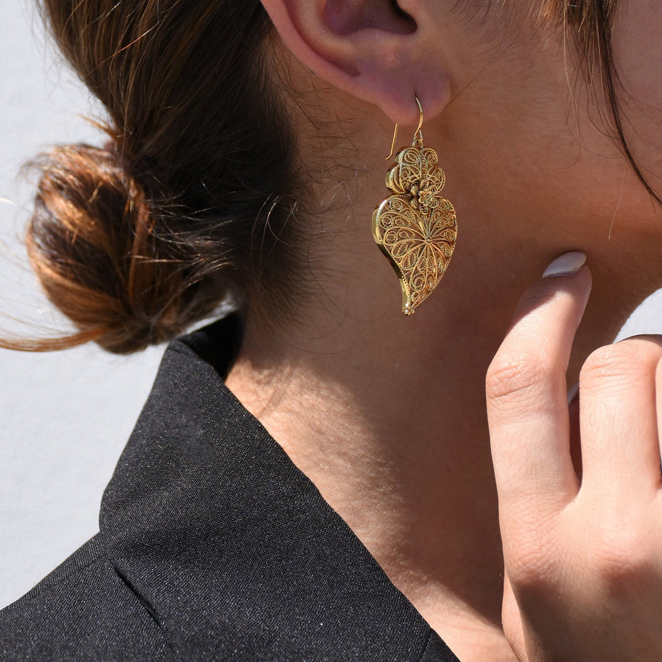 Boucles d’oreilles Aria semi précieuse coração de viana tournesol