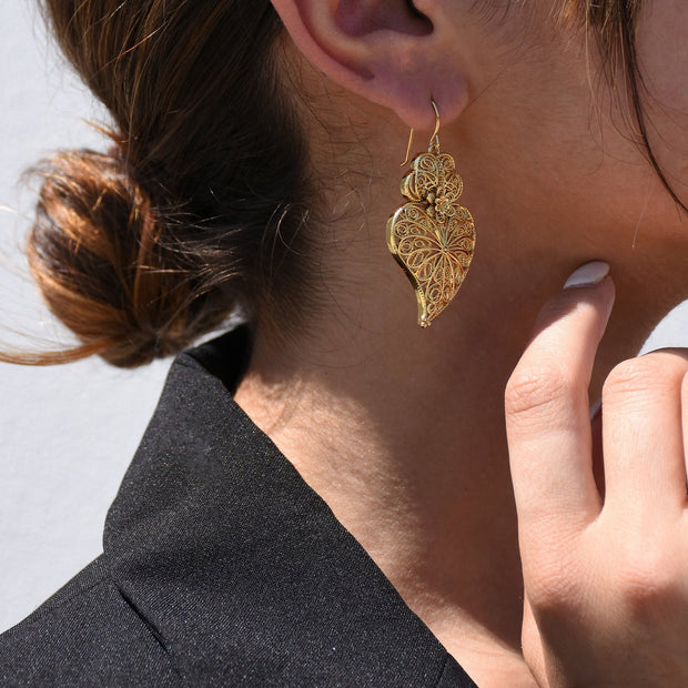 Boucles d’oreilles Aria semi précieuse coração de viana tournesol