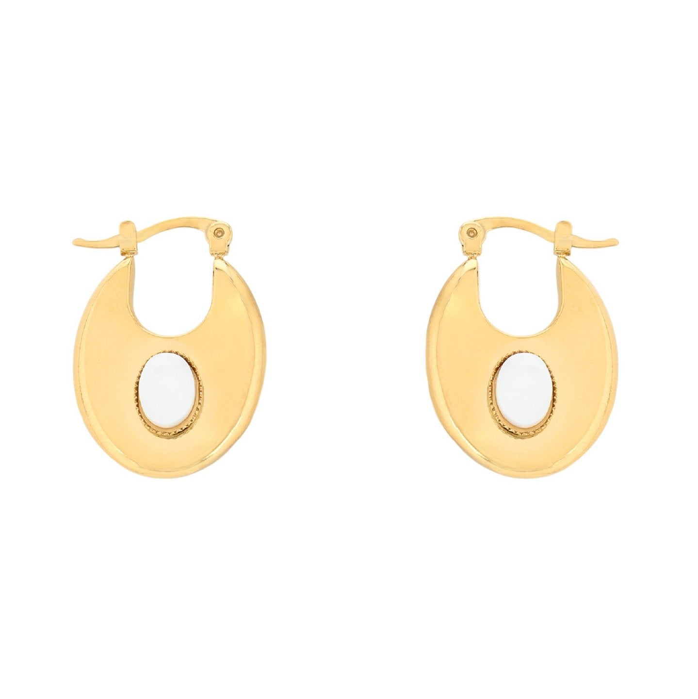 Boucles d'oreilles Esmée acier ovale simple