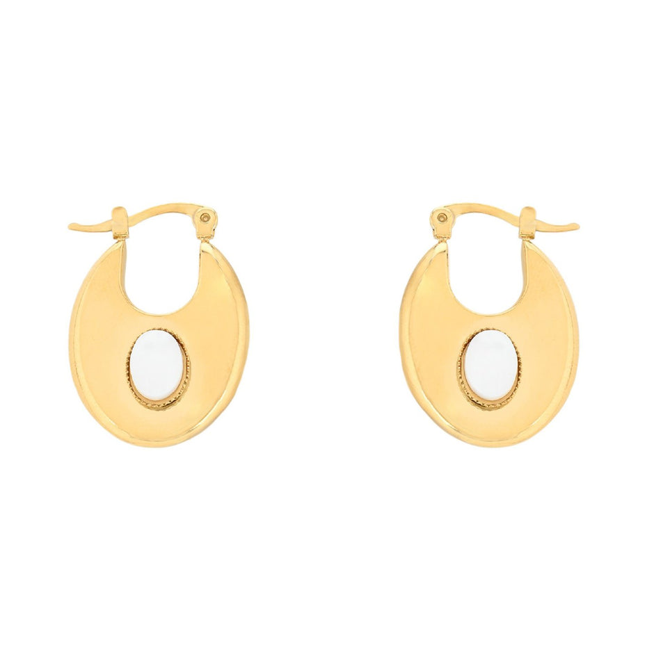 Boucles d'oreilles Esmée acier ovale simple
