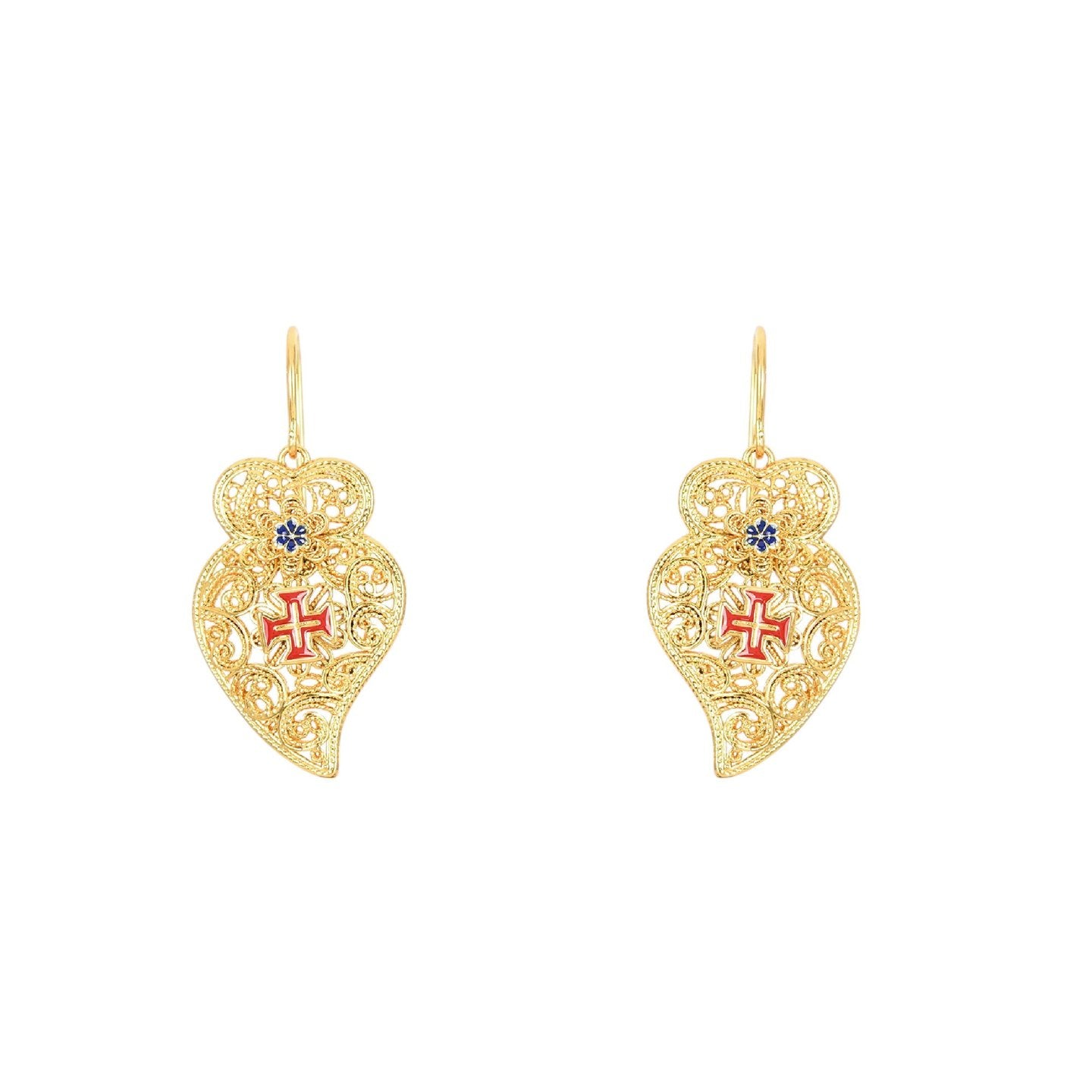 Boucles d'oreilles Aria coeur traditionnelles de Viana Cruz