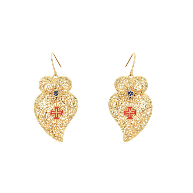 Boucles d'oreilles Aria coeur traditionnelles de Viana Cruz