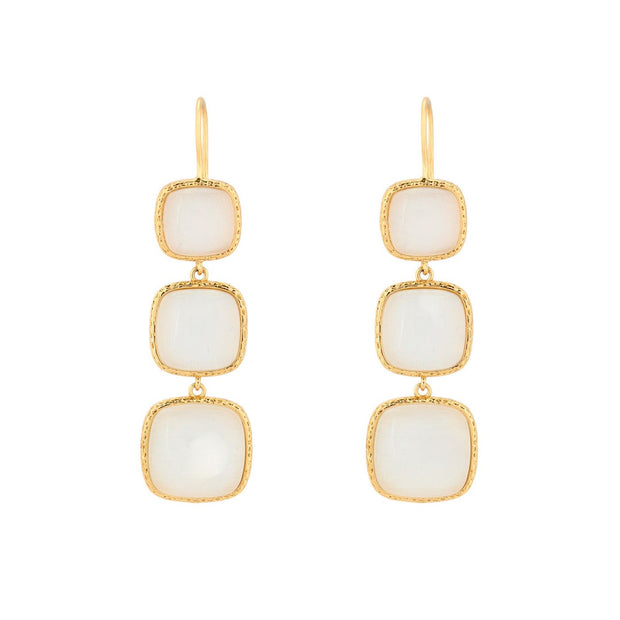 Boucles d'oreilles avec 3 pierres Luna