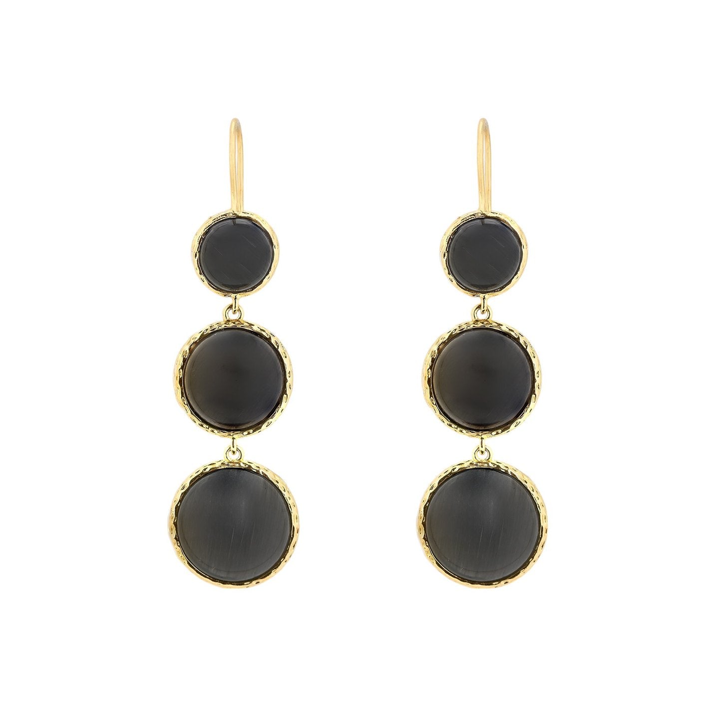 Boucles d'oreilles Luna pierre ronde