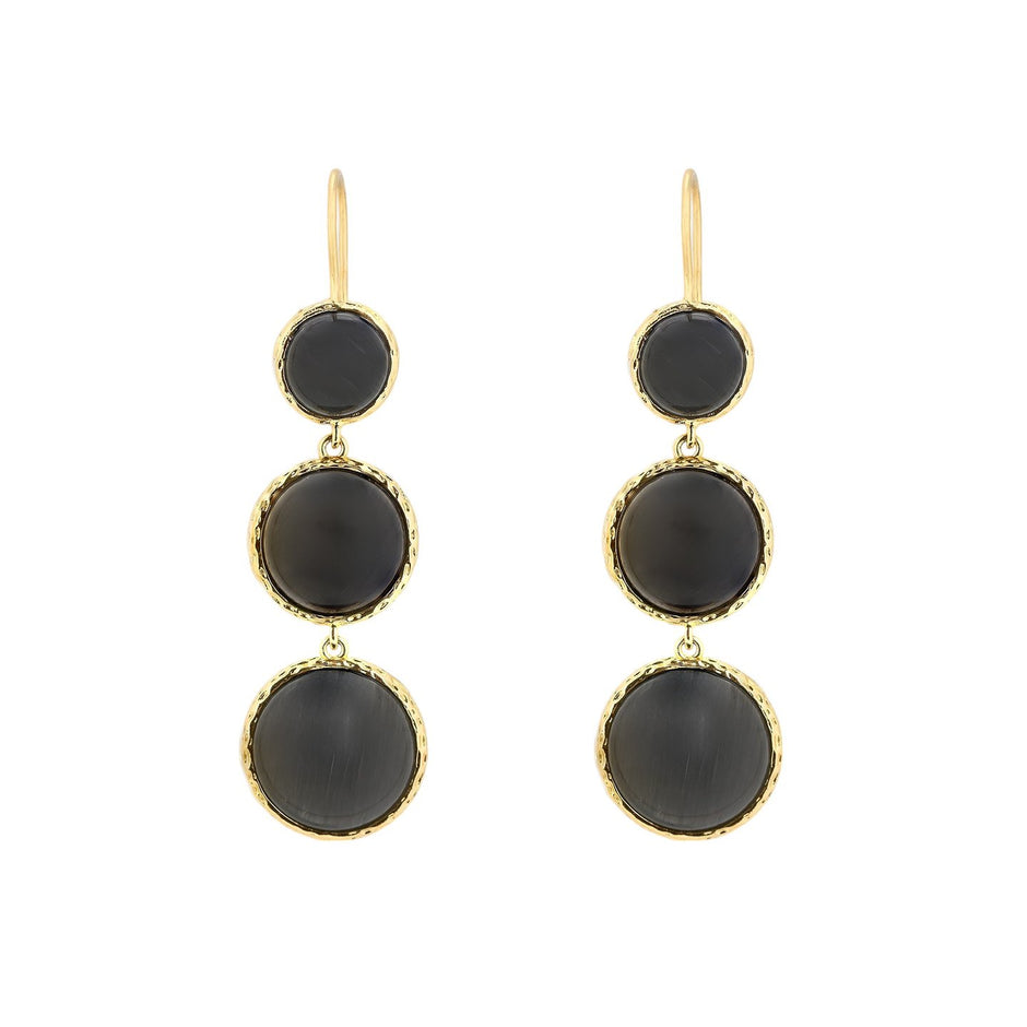 Boucles d'oreilles Luna pierre ronde